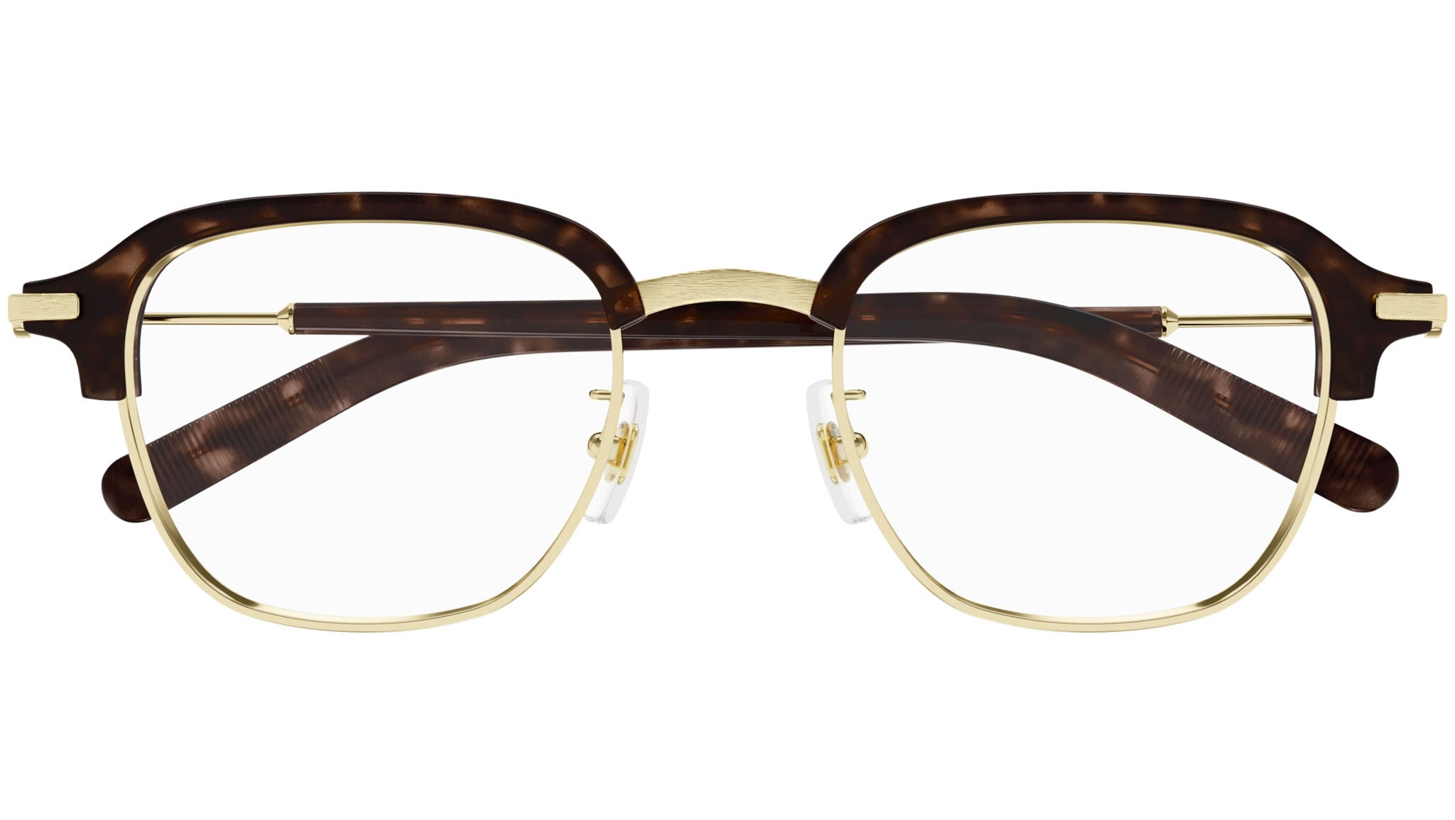 Occhiali da vista MONTBLANC MB0390O Shiny light gold shiny dark havana ciliar