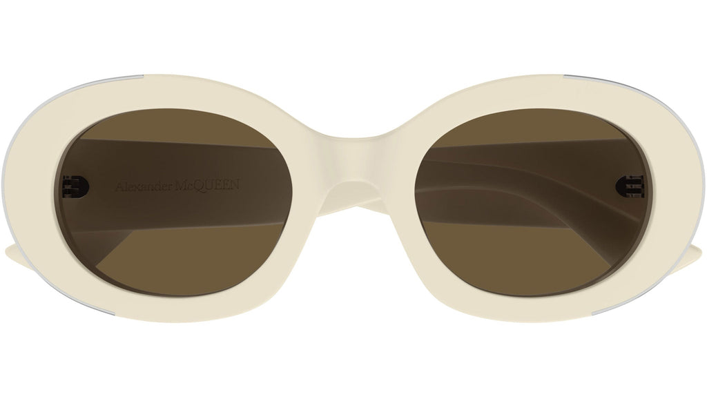 Occhiali da sole ALEXANDER MCQUEEN AM0445S Shiny solid ivory