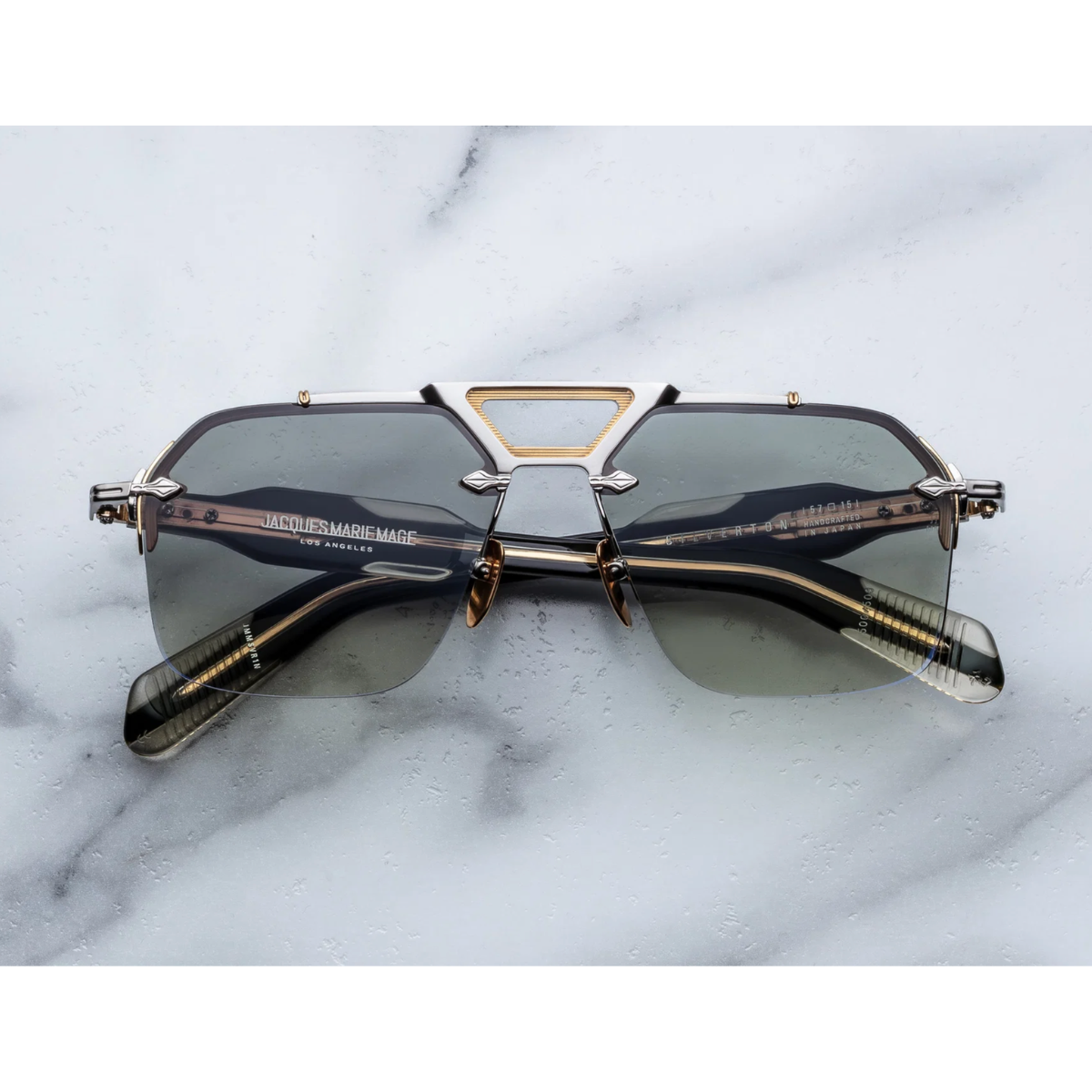 Jacques Marie Mage Occhiali da Sole Silverton Viper Argento/Verde Unisex
