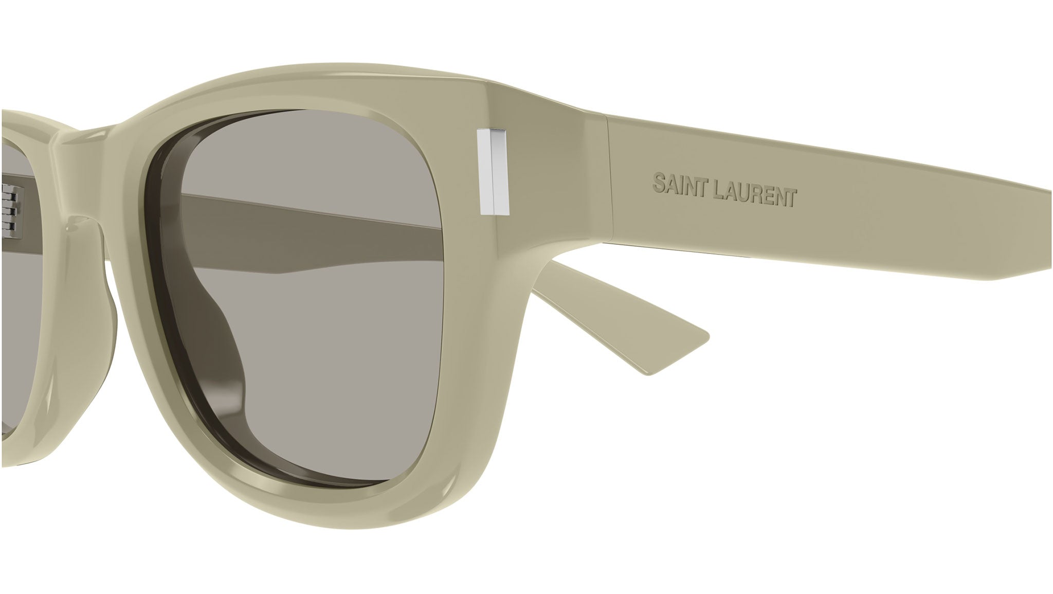 Occhiali da sole SAINT LAURENT SL801 Shiny solid light kaki