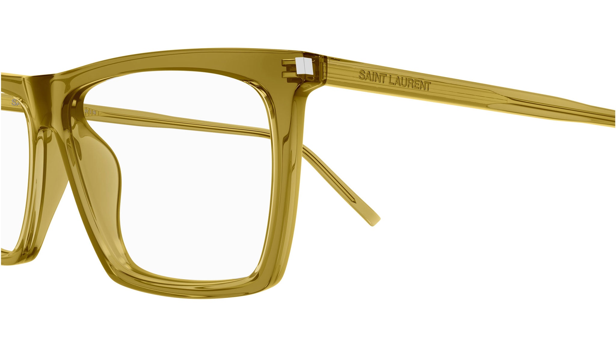 Occhiali da vista SAINT LAURENT Shiny transparent olive