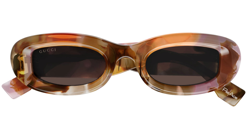 Occhiali da sole GUCCI GG1907S Macro spotted transparent mandarin