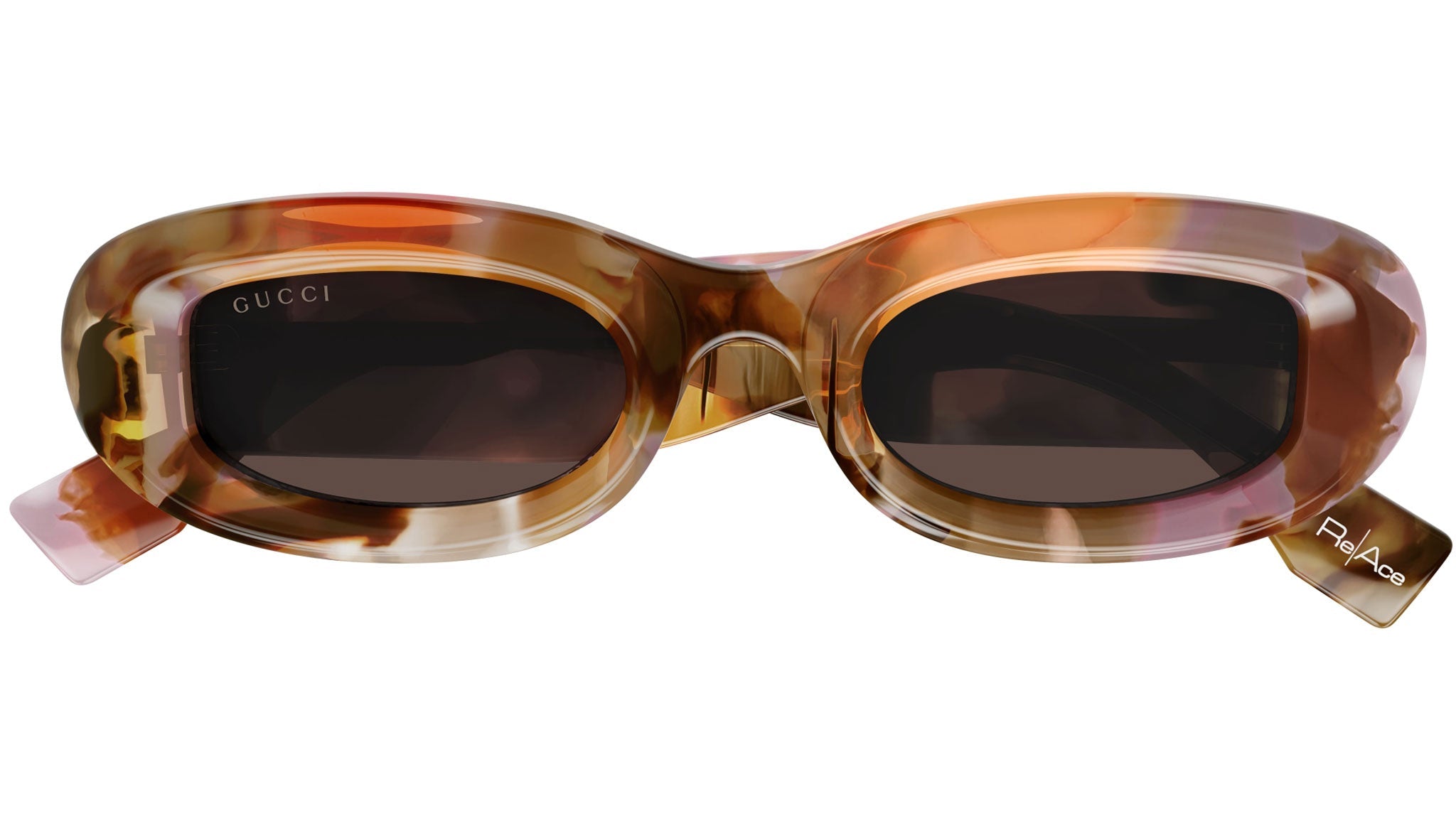 Occhiali da sole GUCCI GG1907S Macro spotted transparent mandarin