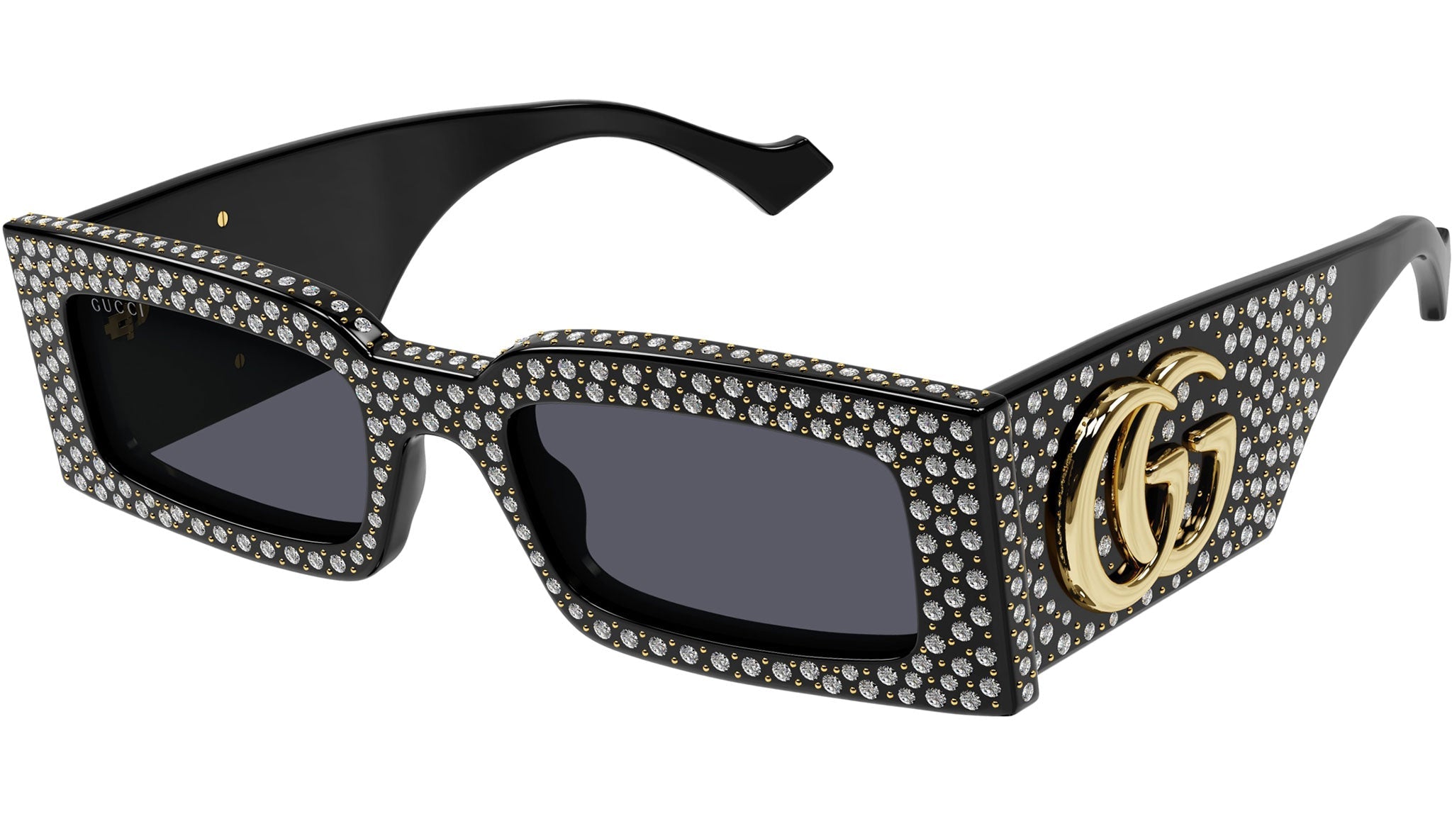 Occhiali da sole GUCCI GG1425S Shiny solid black with strass and studs