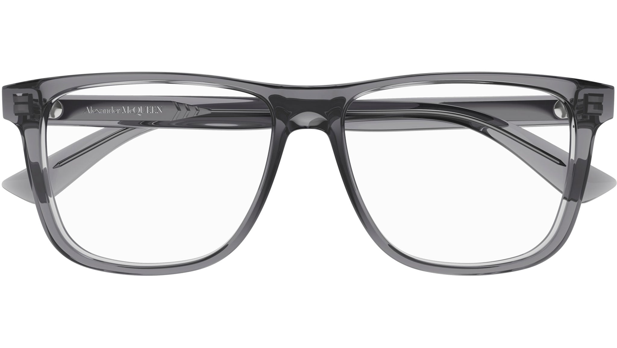 Occhiali da vista ALEXANDER MCQUEEN AM0463O Shiny transparent dark grey
