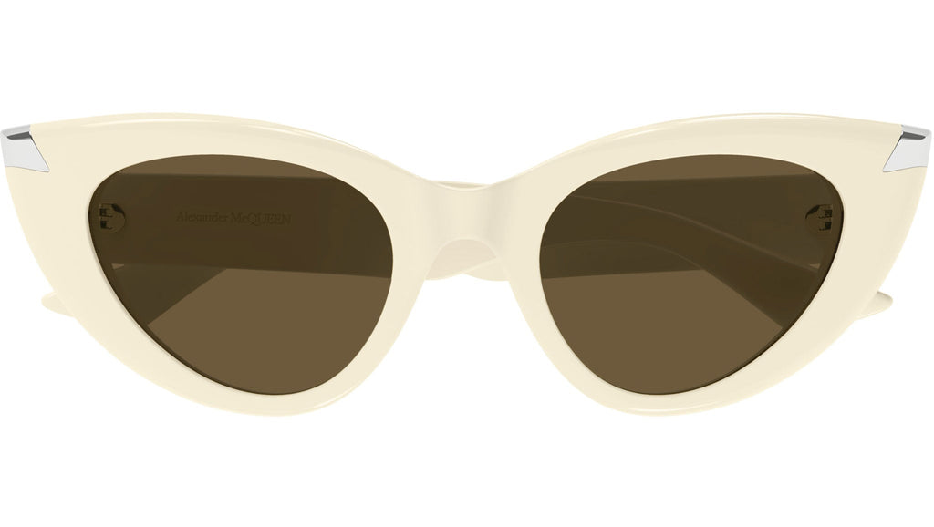 Occhiali da sole ALEXANDER MCQUEEN AM0442S Shiny solid ivory