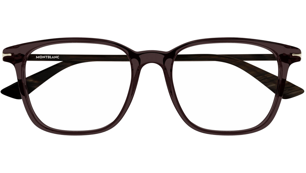 Occhiali da vista MONTBLANC MB0338O Shiny transparent taupe brown