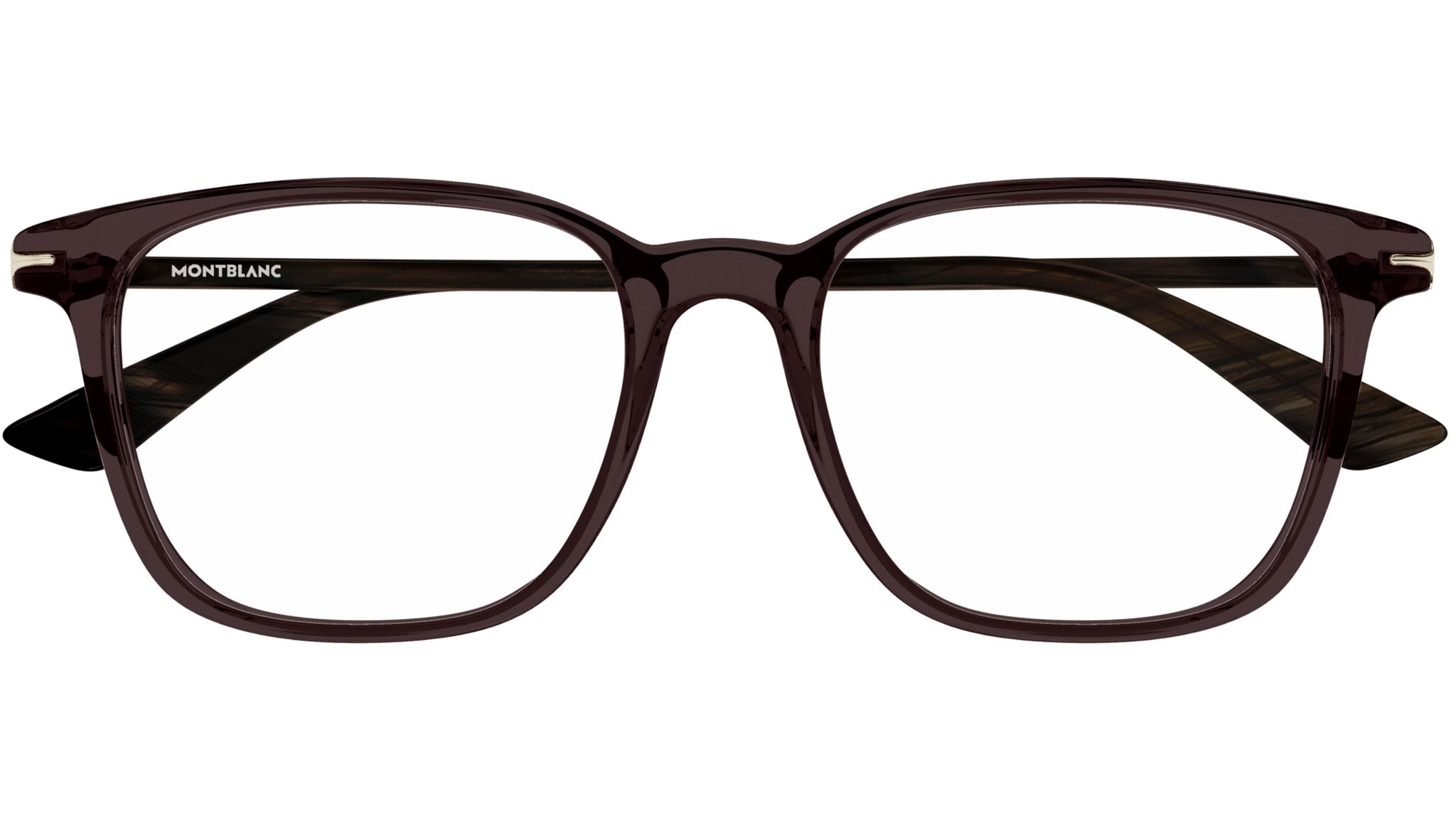 Occhiali da vista MONTBLANC MB0338O Shiny transparent taupe brown