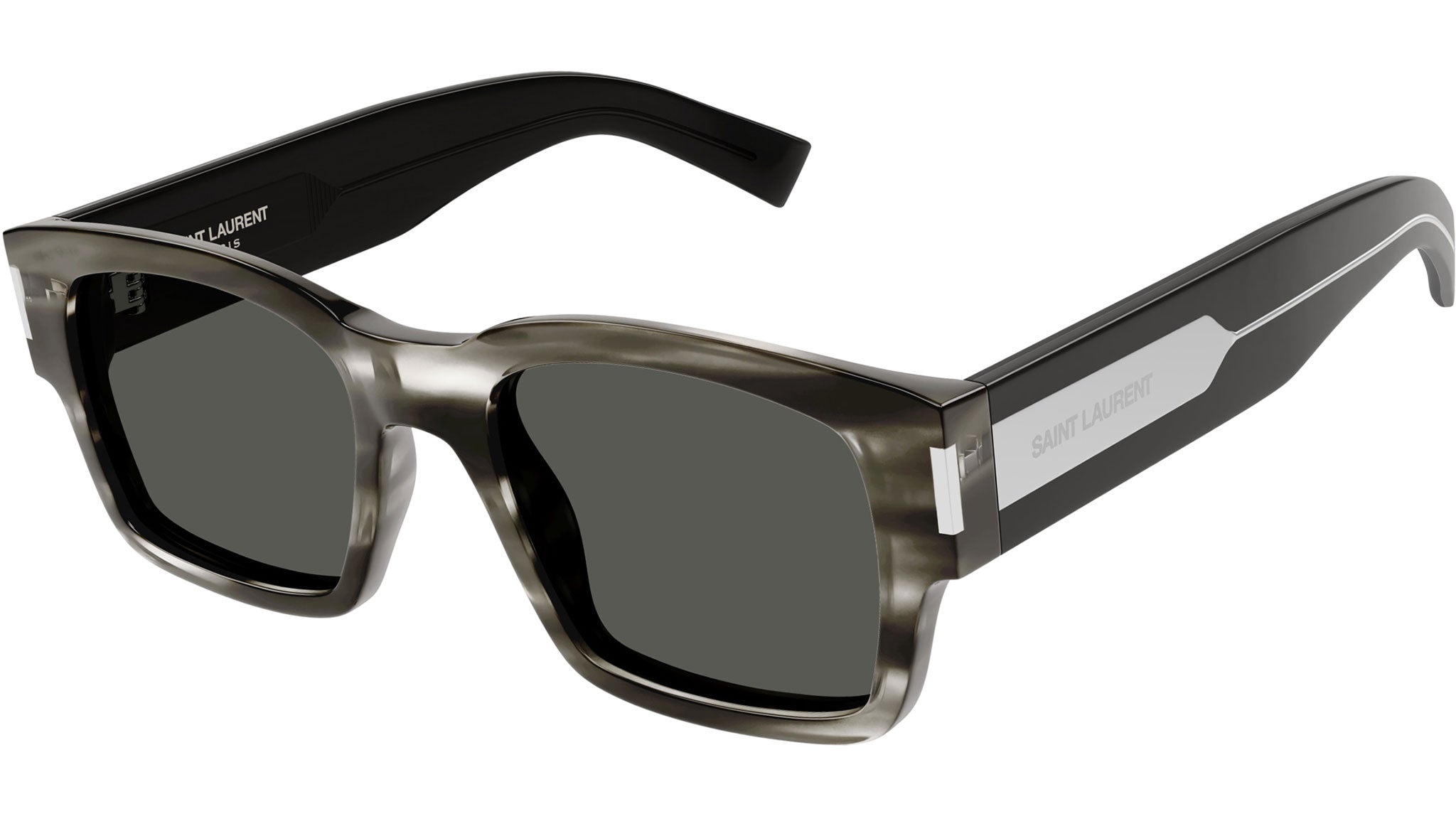 Occhiali da sole SAINT LAURENT SL617 Shiny striated gray havana