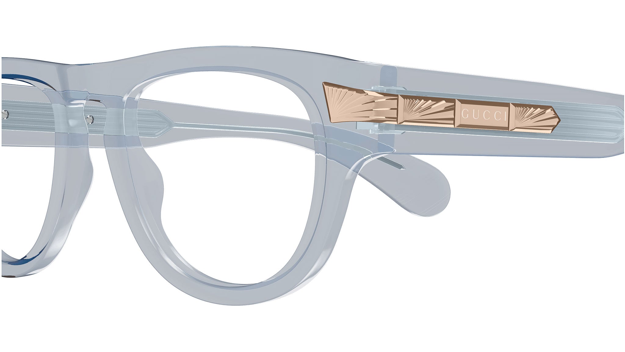 Occhiali da vista GUCCI GG1519O Shiny trasparent light mid blue