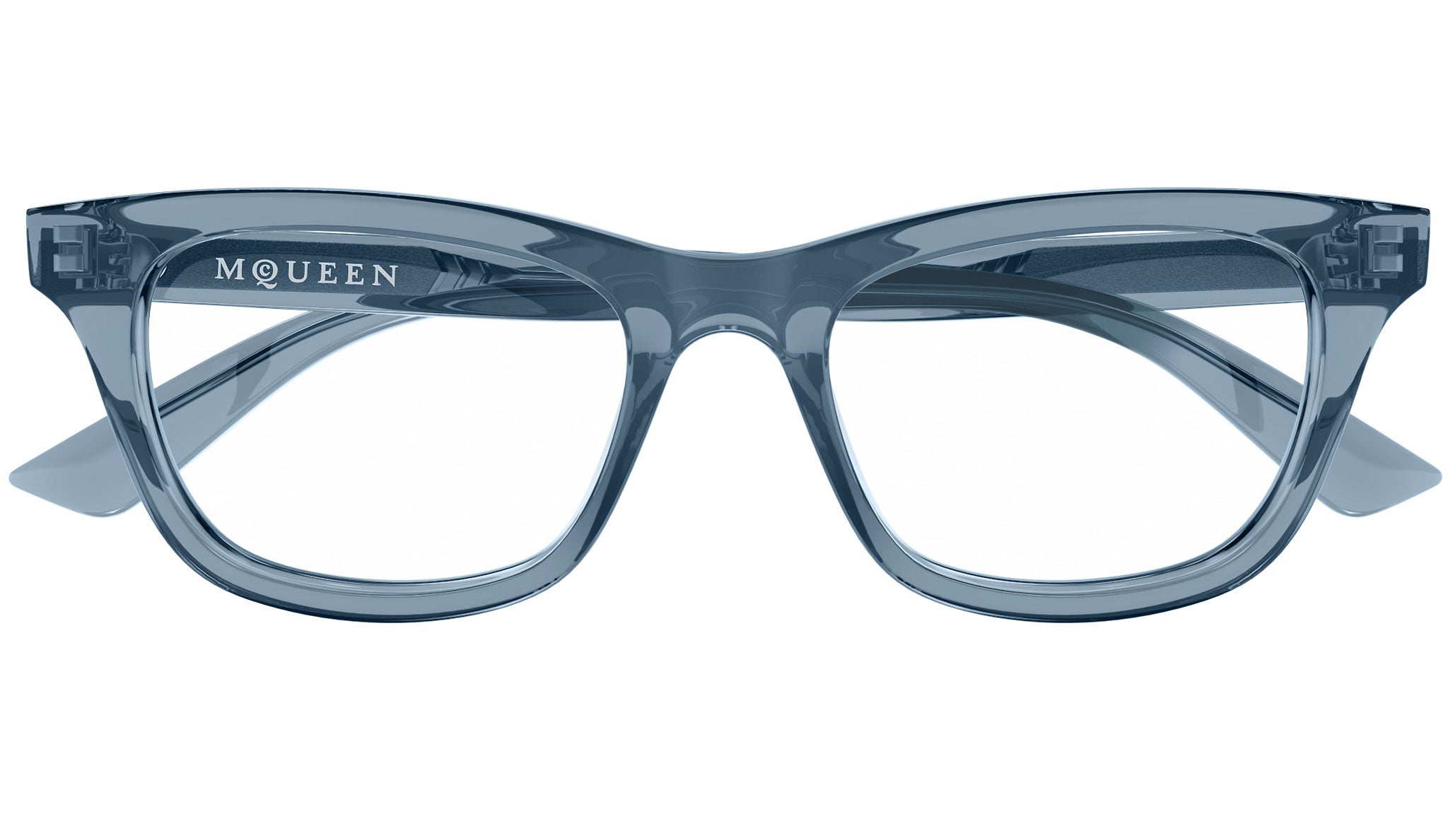 Occhiali da vista ALEXANDER MCQUEEN AM0515O Shiny transparent petrol blue