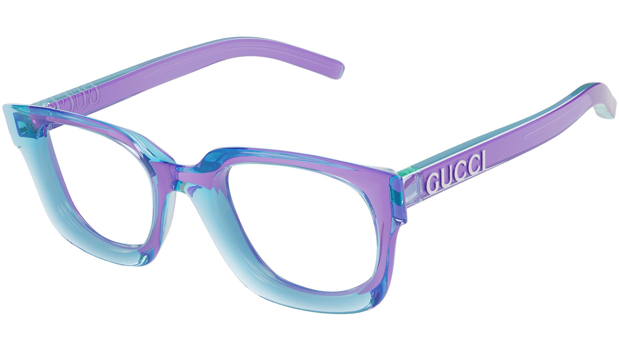 Occhiali da vista GUCCI GG1721O Front: shiny transparent violet - front edge allover shiny trasparent tiffany