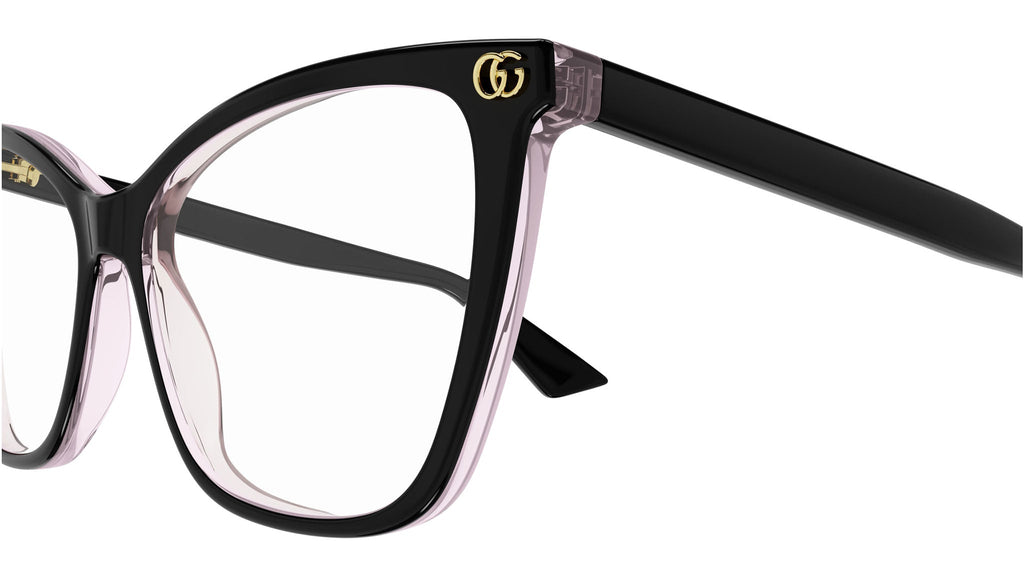 Occhiali da vista GUCCI GG1817O Shiny bilayer solid black + transparent light red