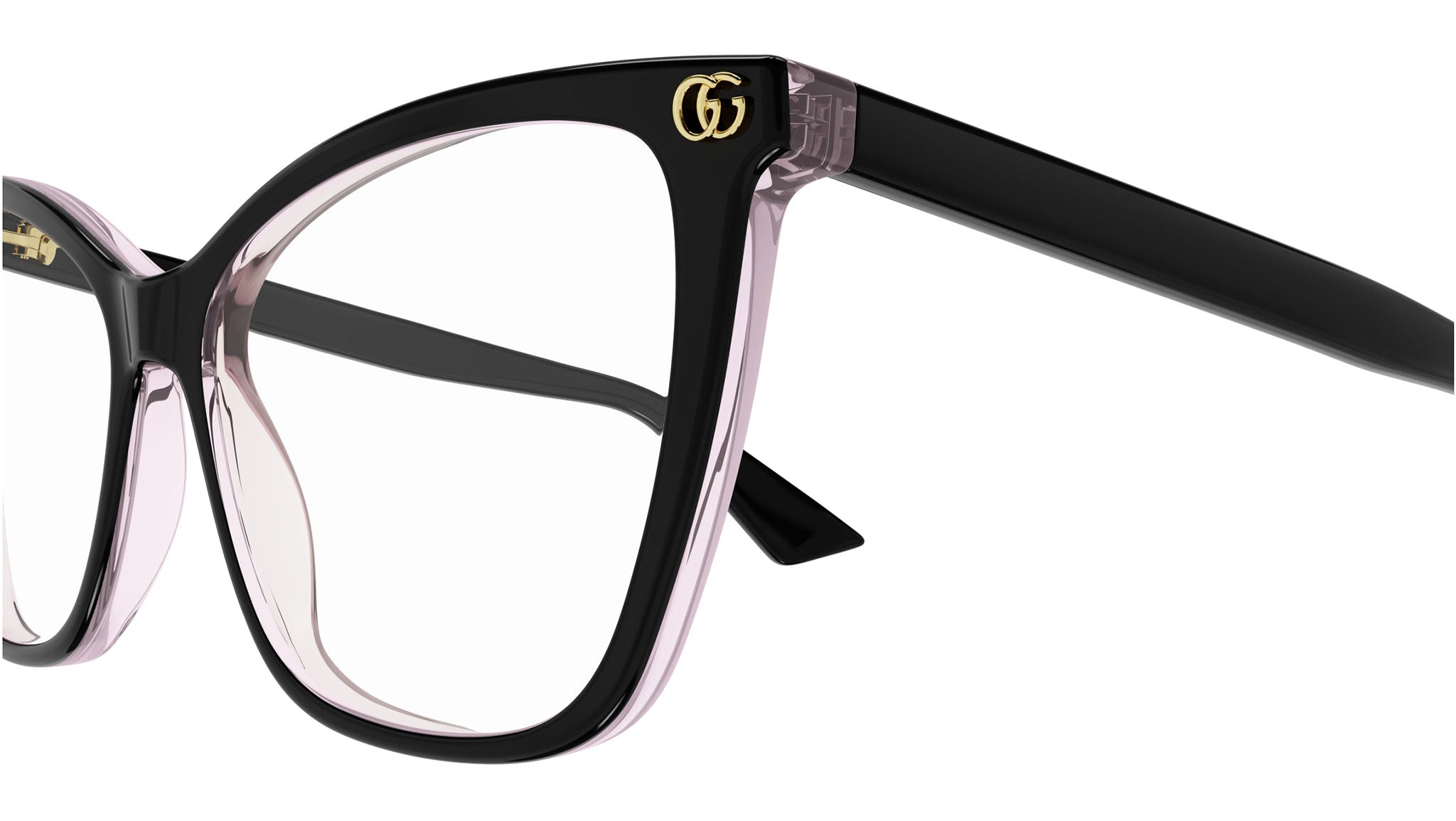 Occhiali da vista GUCCI GG1817O Shiny bilayer solid black + transparent light red