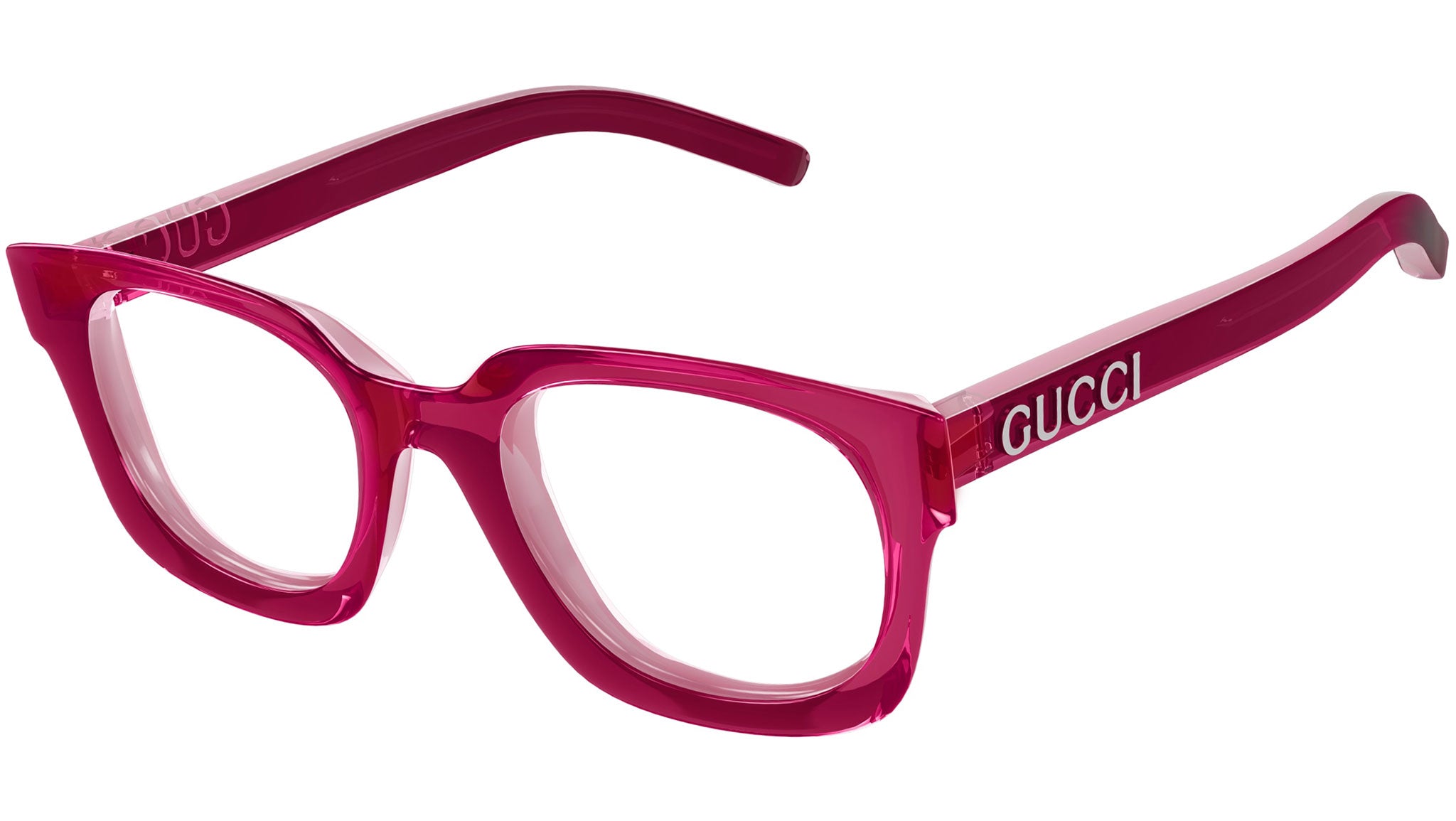 Occhiali da vista GUCCI GG1721O Front: shiny transparent dark cyclamen - front edge all over shiny transparent pink
