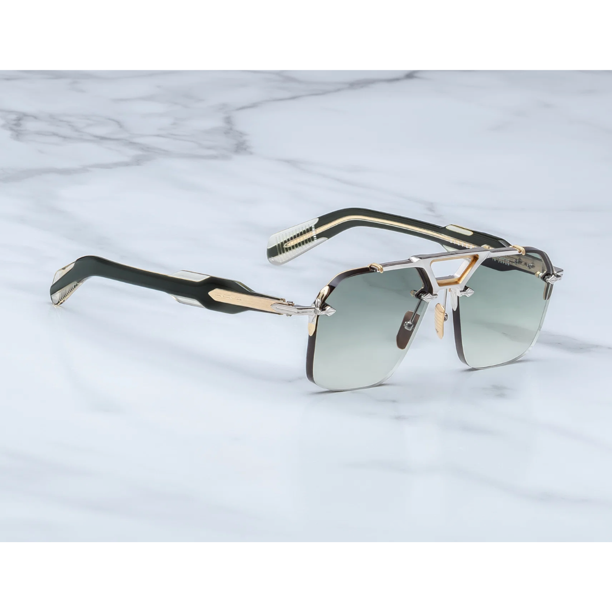 Jacques Marie Mage Occhiali da Sole Silverton Viper Argento/Verde Unisex