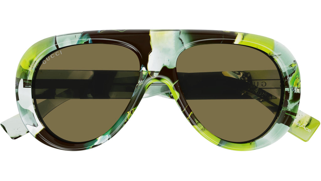 Occhiali da sole GUCCI GG1909S Macro spotted transparent green