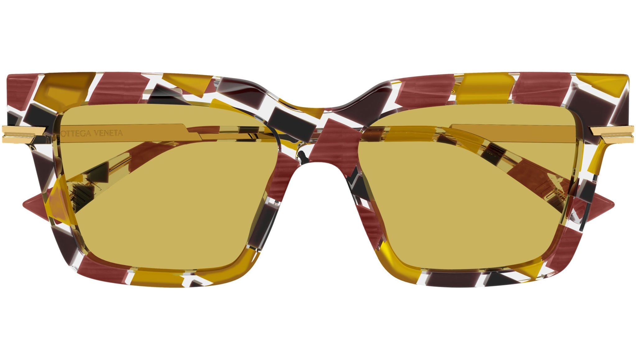 Occhiali da sole BOTTEGA VENETA BV1242S Shiny burgundy and ocher damier