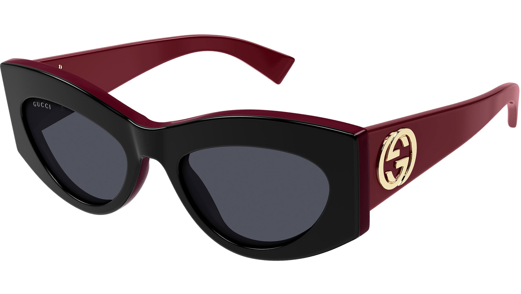 Occhiali da sole GUCCI GG1843S Shiny bilayer black solid burgundy