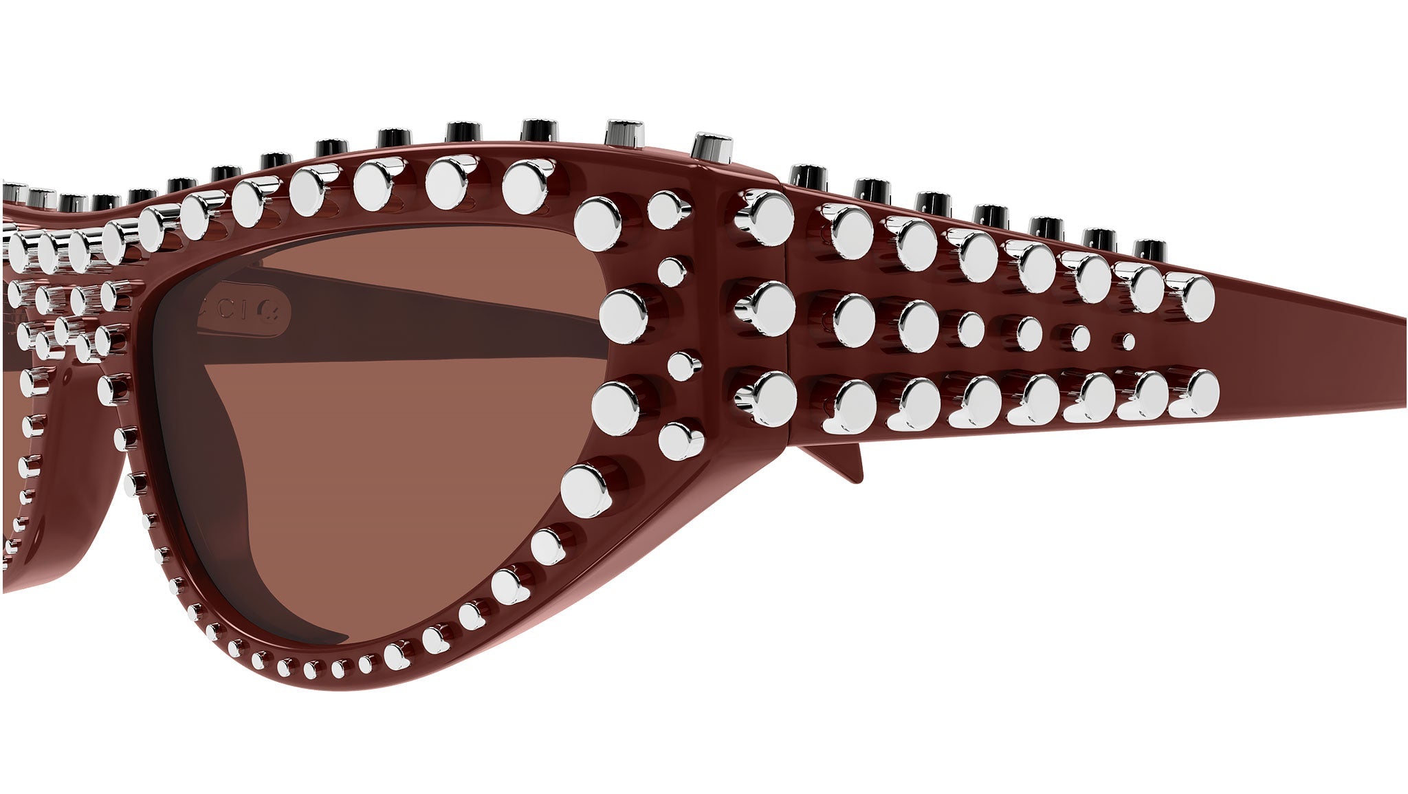 Occhiali da sole GUCCI GG1919S Shiny solid burgundy with studs on front