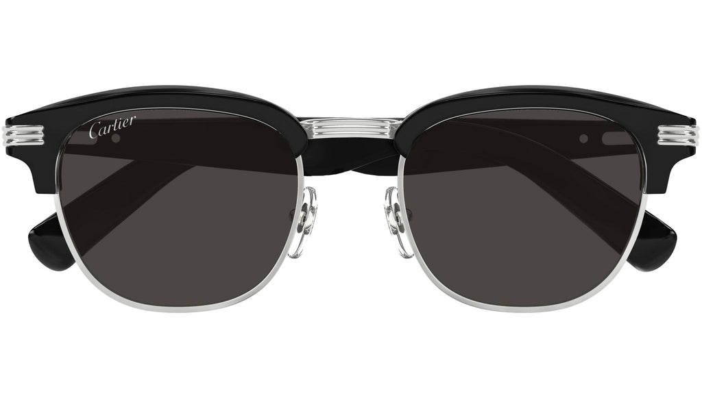 Occhiali da sole CARTIER CT0496S Black with smooth platinum finish metal front