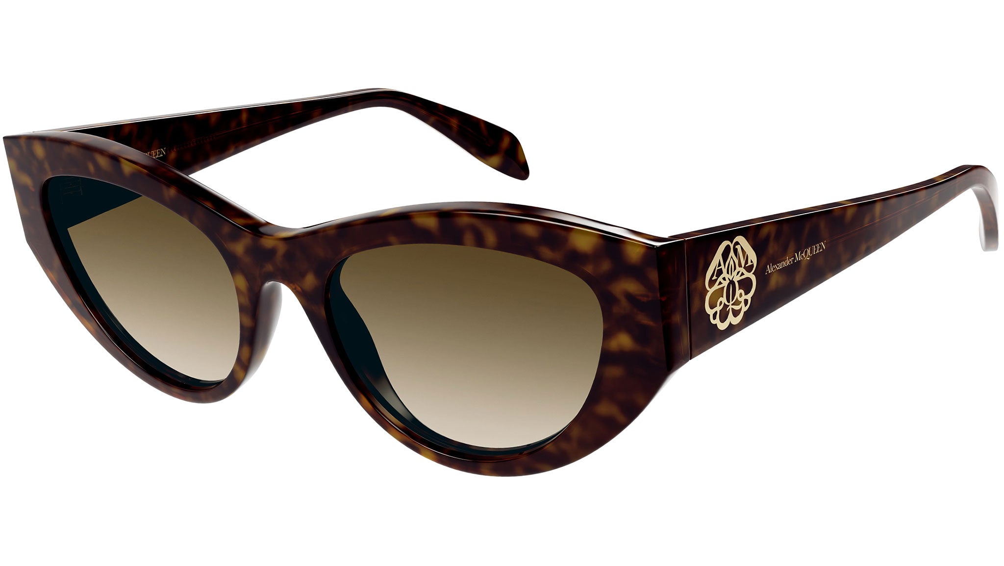 Occhiali da sole ALEXANDER MCQUEEN AM0377S Shiny dark havana