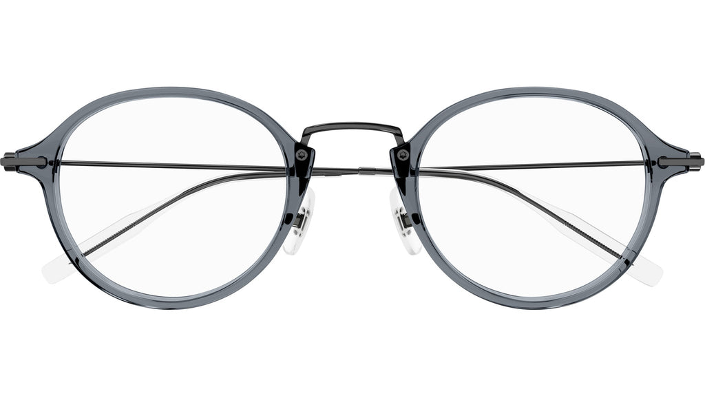 Occhiali da vista MONTBLANC MB0297O Shiny transparent grey shiny dark ruthenium metal