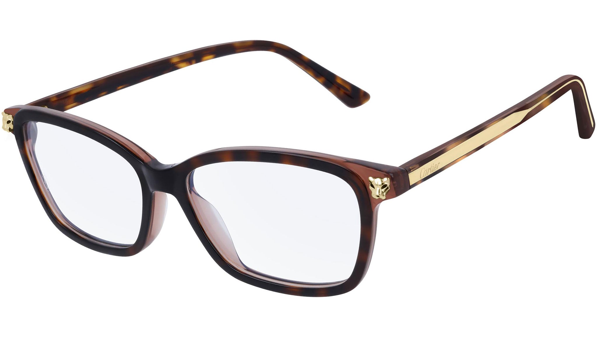 Occhiali da vista CARTIER CT0206O Shiny bilayer dark havana transparent brown