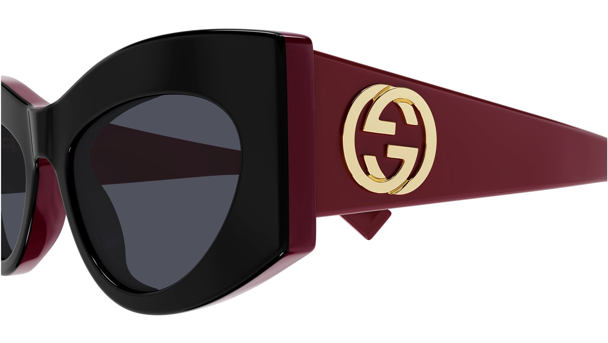 Occhiali da sole GUCCI GG1843S Shiny bilayer black solid burgundy