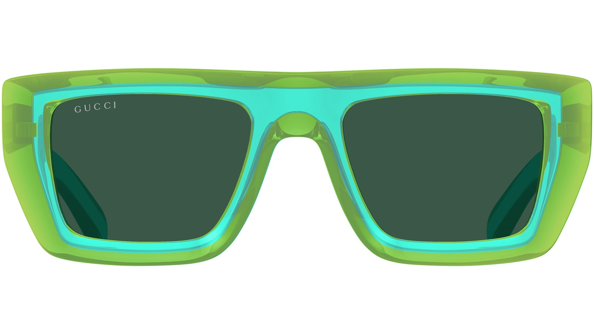 Occhiali da sole GUCCI GG1723S Front: shiny transparent green - front edge allover: lime yellow
