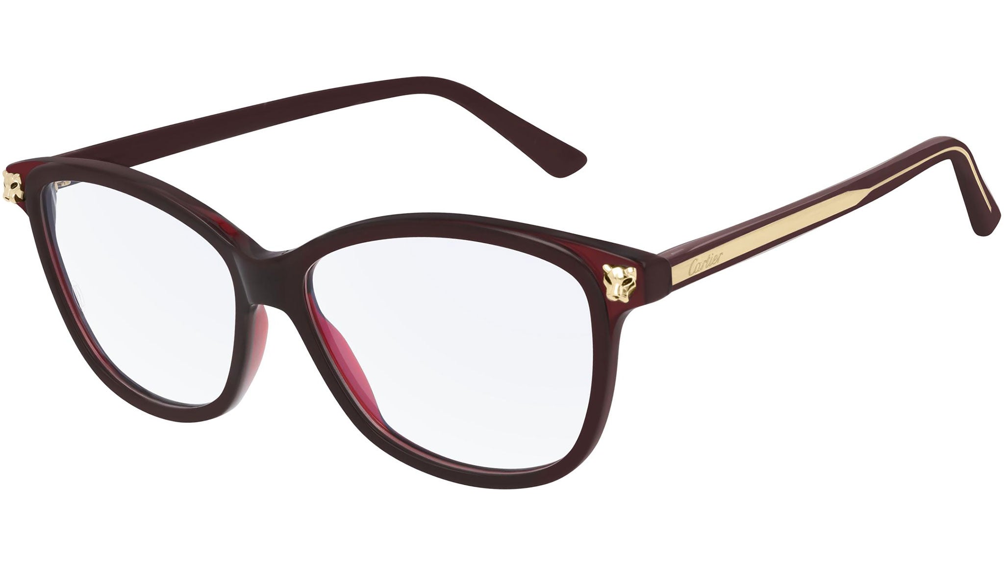 Occhiali da vista CARTIER CT0207O Shiny bilayer solid dark burgundy transparent burgundy