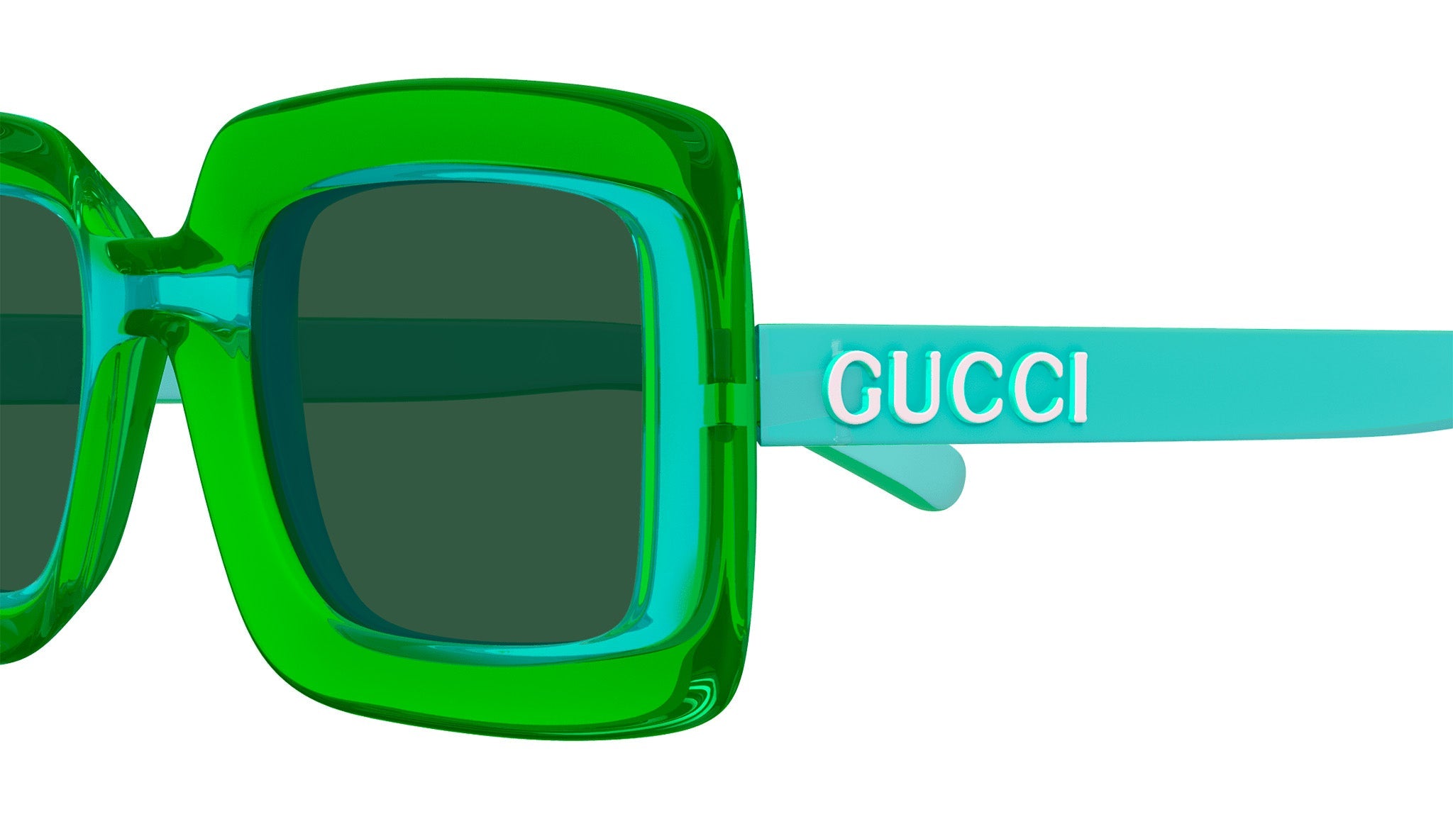 Occhiali da sole GUCCI GG1718S Shiny transparent green - lime yellow
