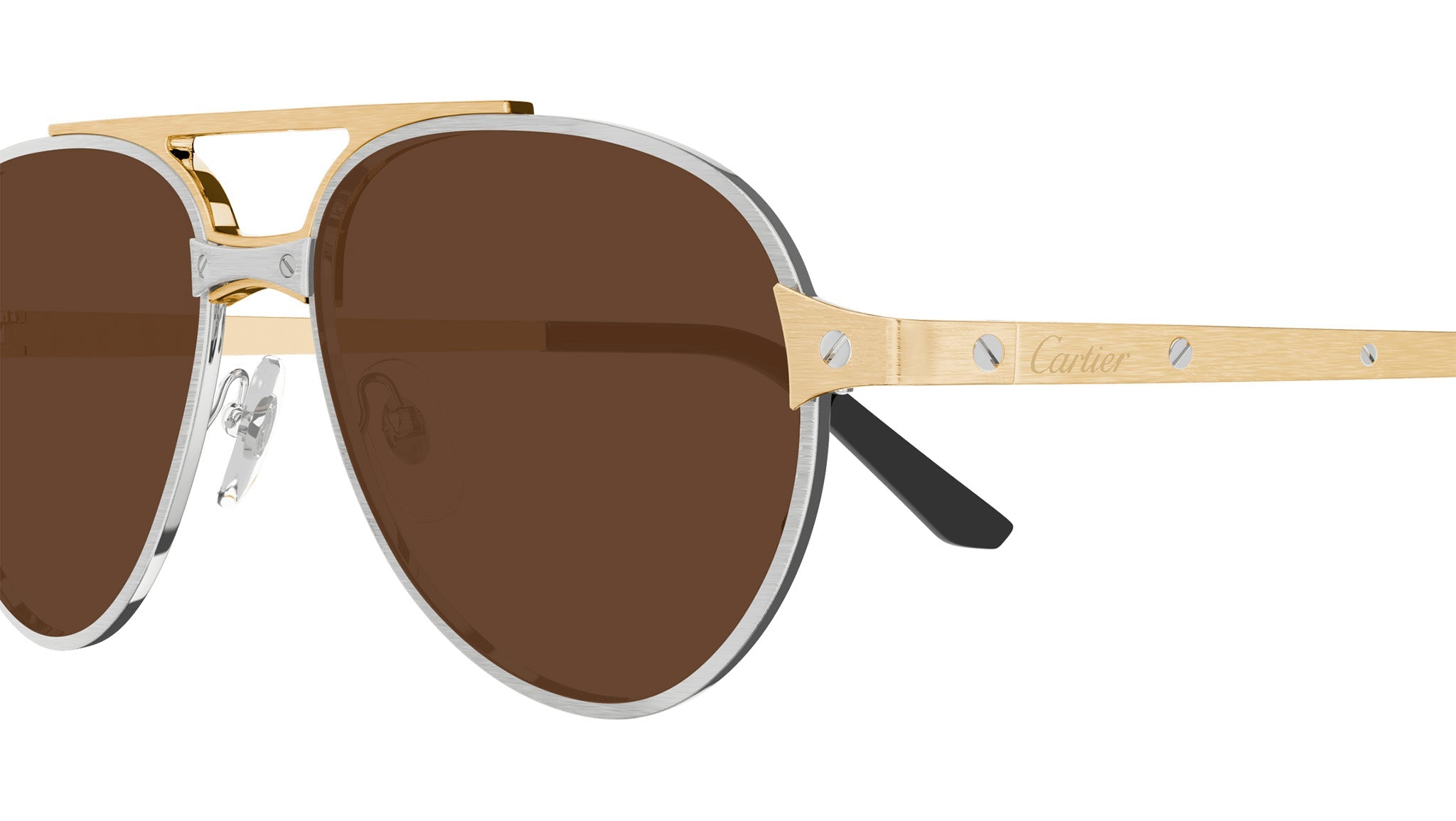 Occhiali da sole CARTIER CT0476S Brushed platinum finish and brushed