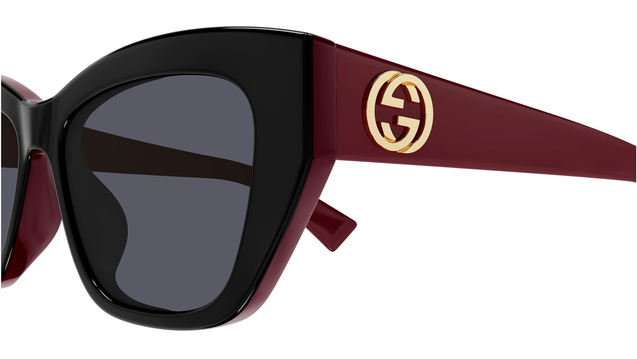 Occhiali da sole GUCCI GG1844SA Shiny bilayer black solid burgundy