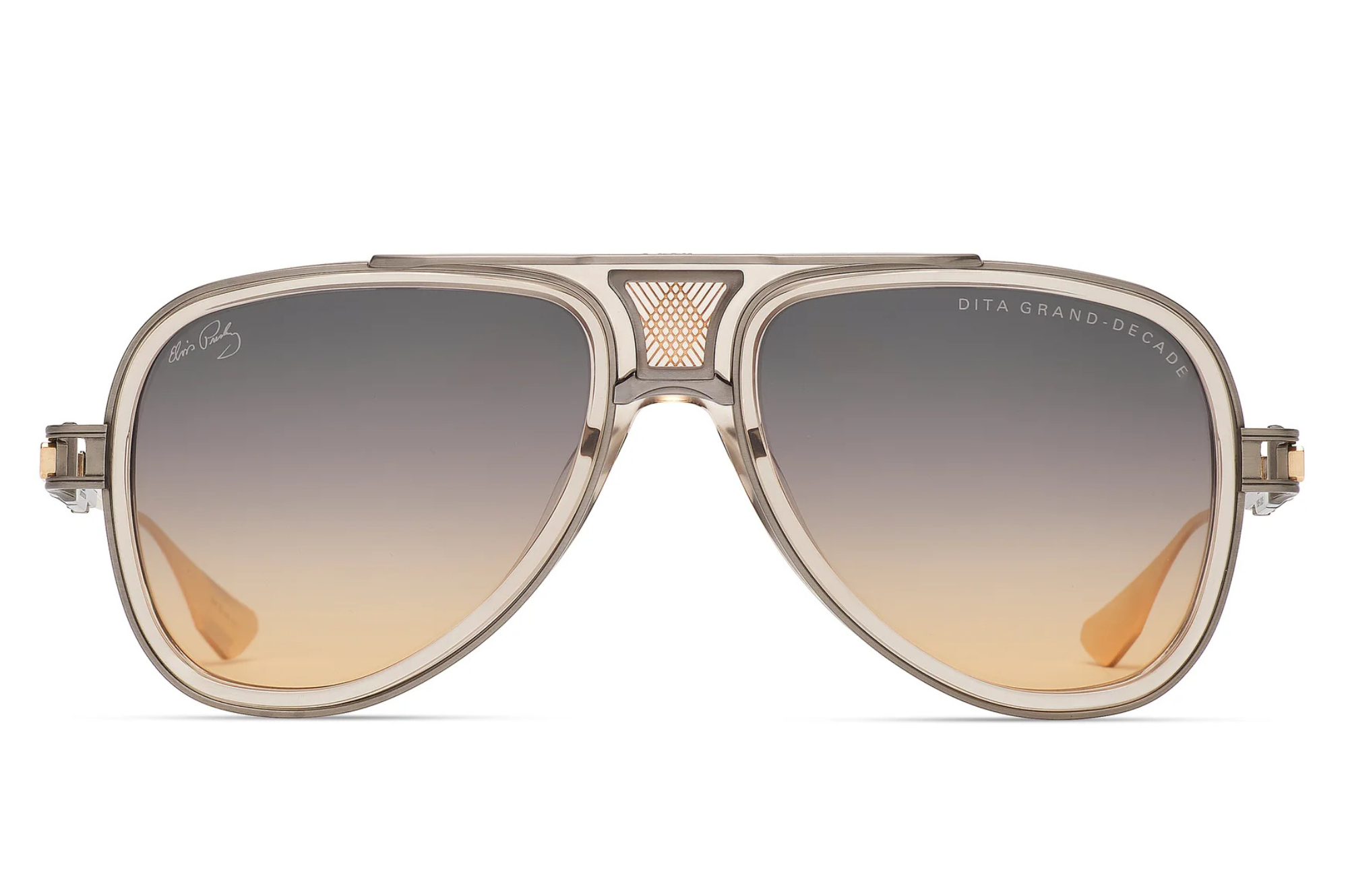Occhiali da sole DITA GRAND-DECADE X ELVIS PRESLEY Khaki Crystal - Antique Silver - White Gold