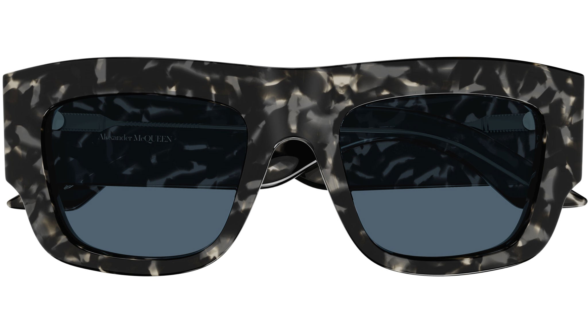 Occhiali da sole ALEXANDER MCQUEEN AM0449S Shiny grey havana