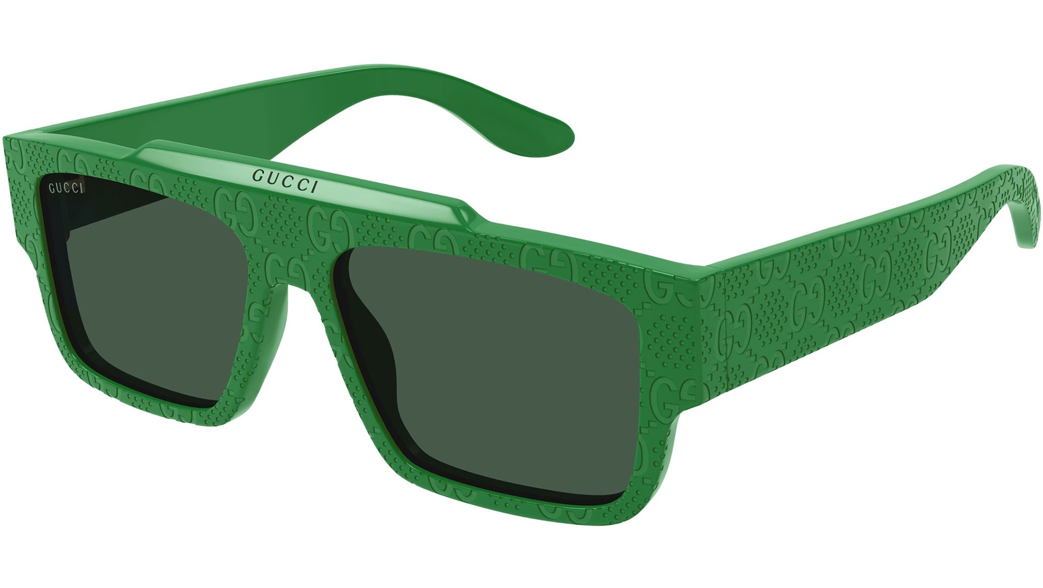 Occhiali da sole GUCCI GG1460S Shiny solid green guccissima pattern