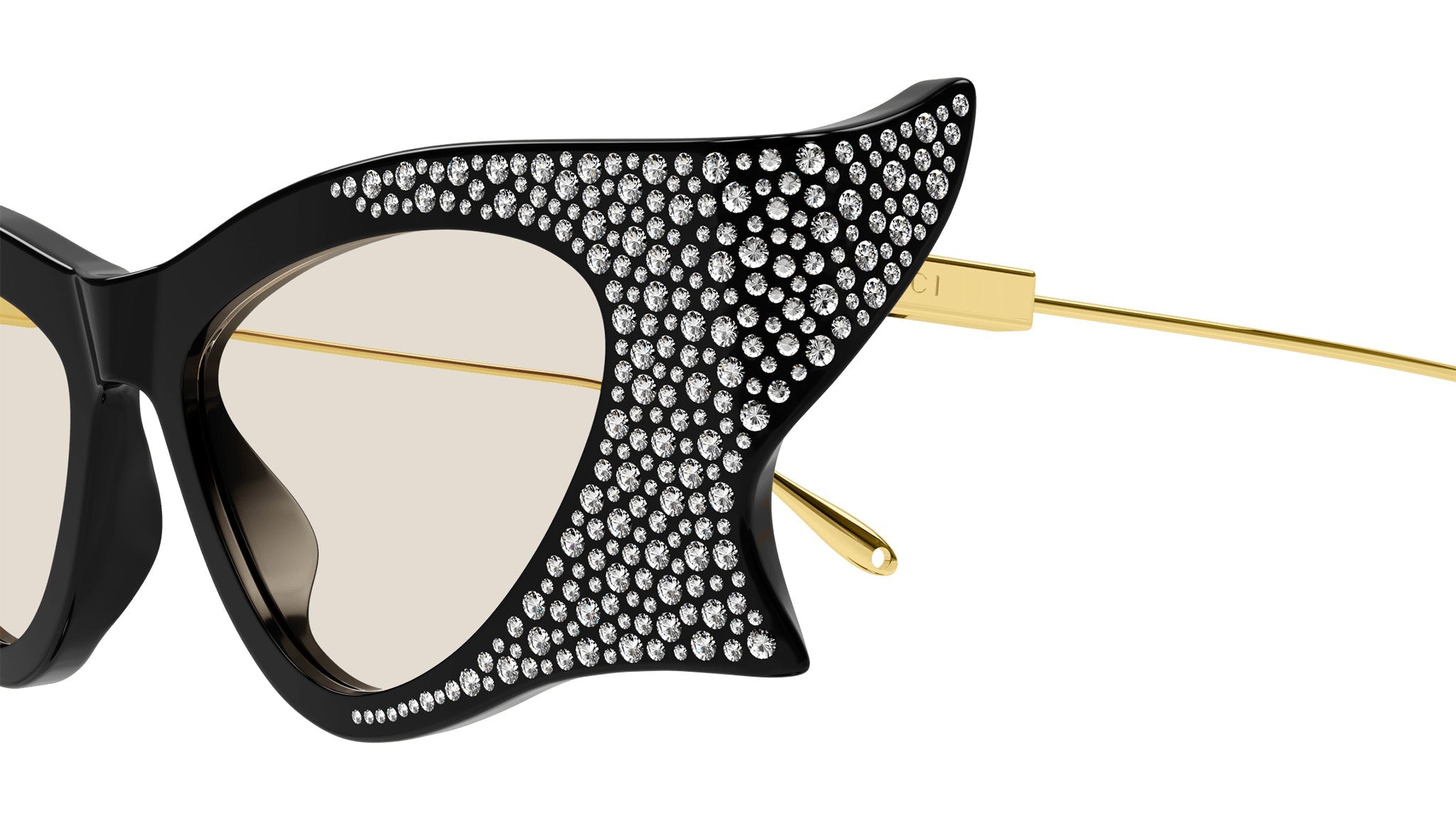 Occhiali da sole GUCCI GG1328S Shiny solid black + crystal strass