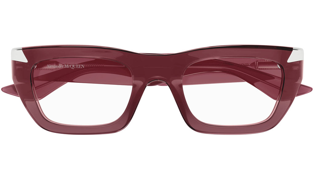 Occhiali da vista ALEXANDER MCQUEEN AM0444O Shiny transparent burgundy