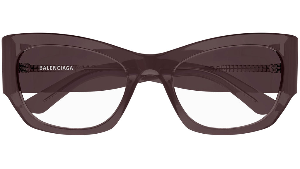 Occhiali da vista BALENCIAGA BB0333O Shiny transparent dark mauve
