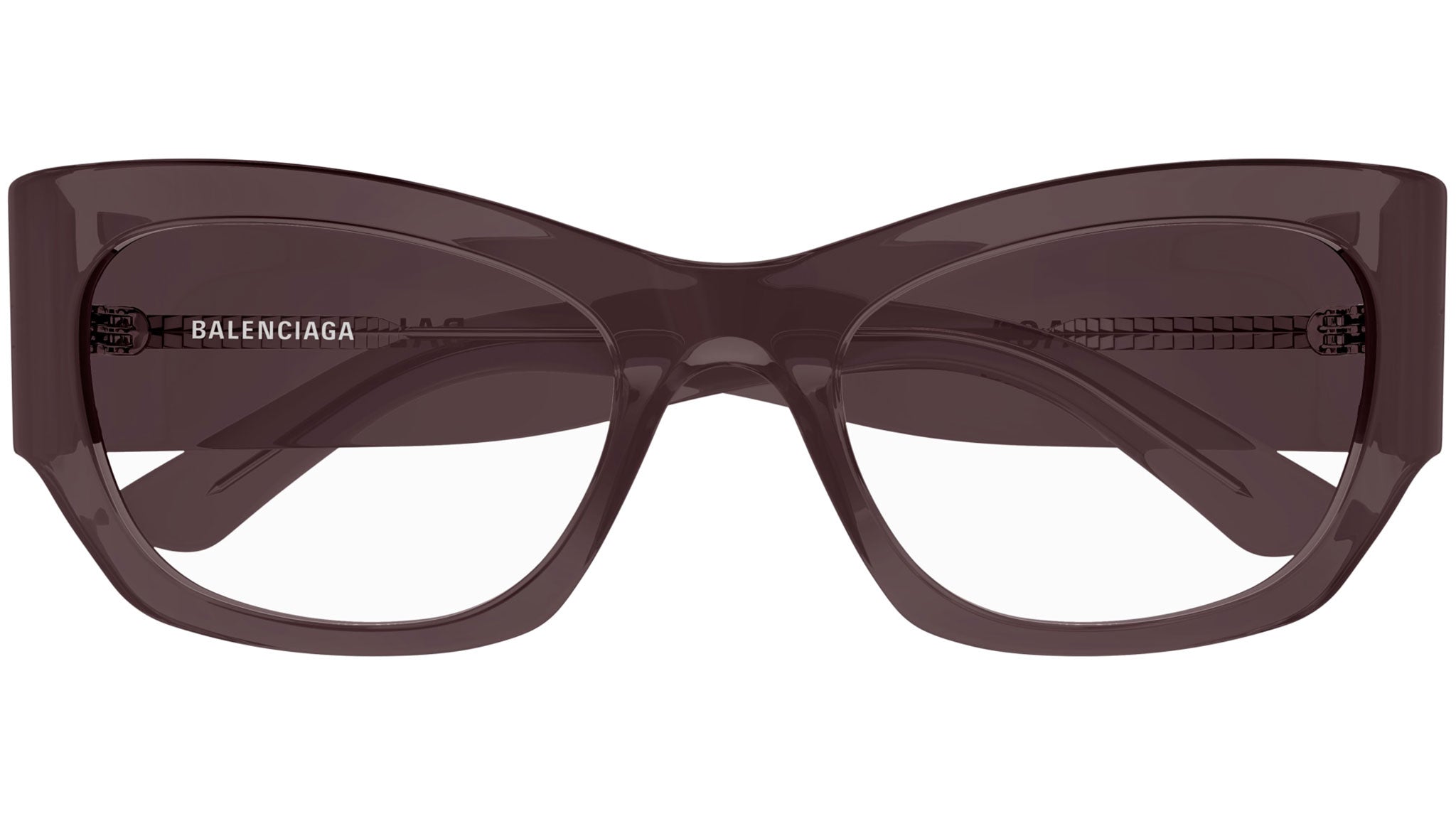 Occhiali da vista BALENCIAGA BB0333O Shiny transparent dark mauve