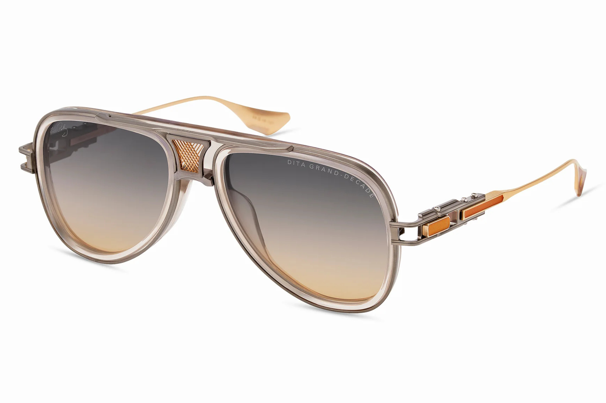Occhiali da sole DITA GRAND-DECADE X ELVIS PRESLEY Khaki Crystal - Antique Silver - White Gold