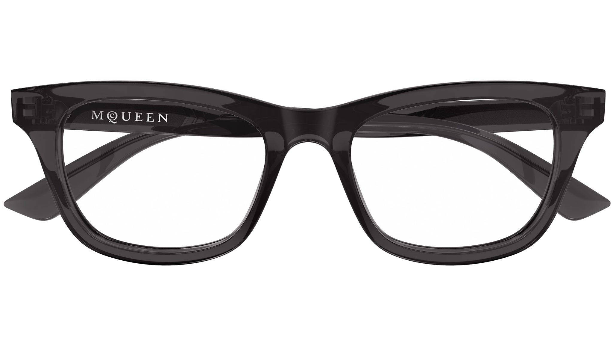 Occhiali da vista ALEXANDER MCQUEEN AM0515O Shiny transparent dark grey