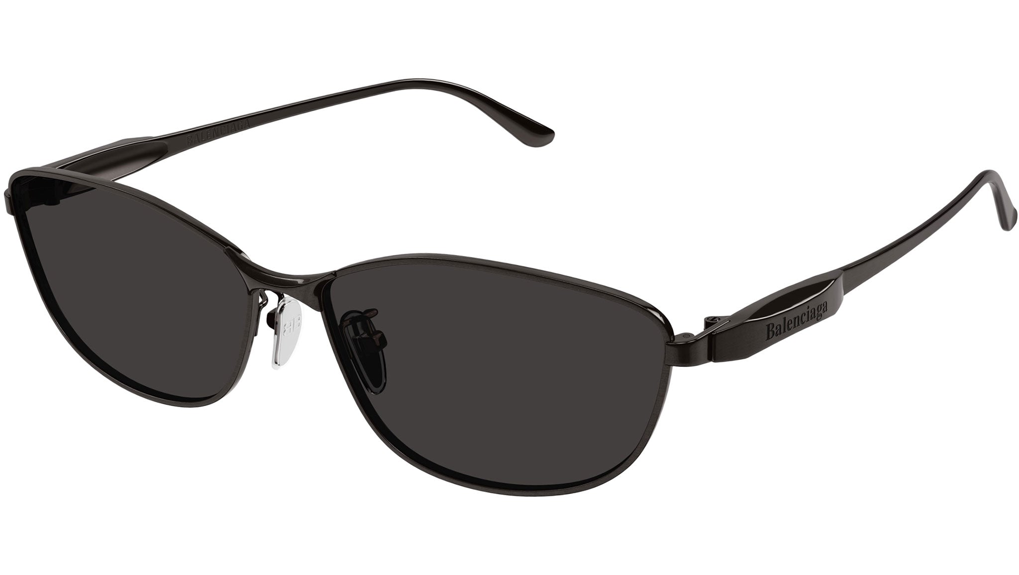 Occhiali da sole BALENCIAGA BB0357SA Shiny horizontal brushed dark grey