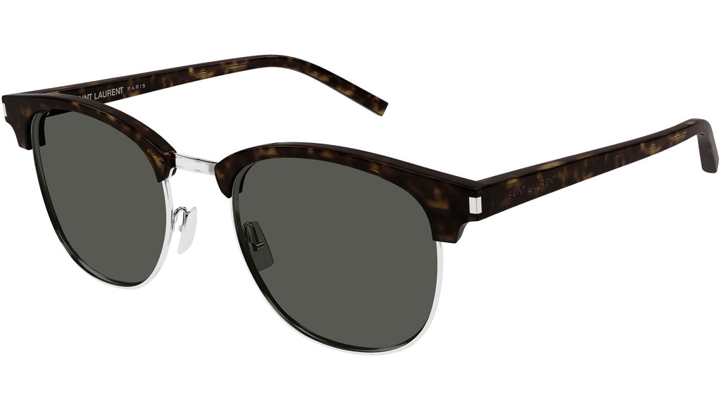 Occhiali da sole SAINT LAURENT SL108 Shiny dark havana shiny silver metal rims