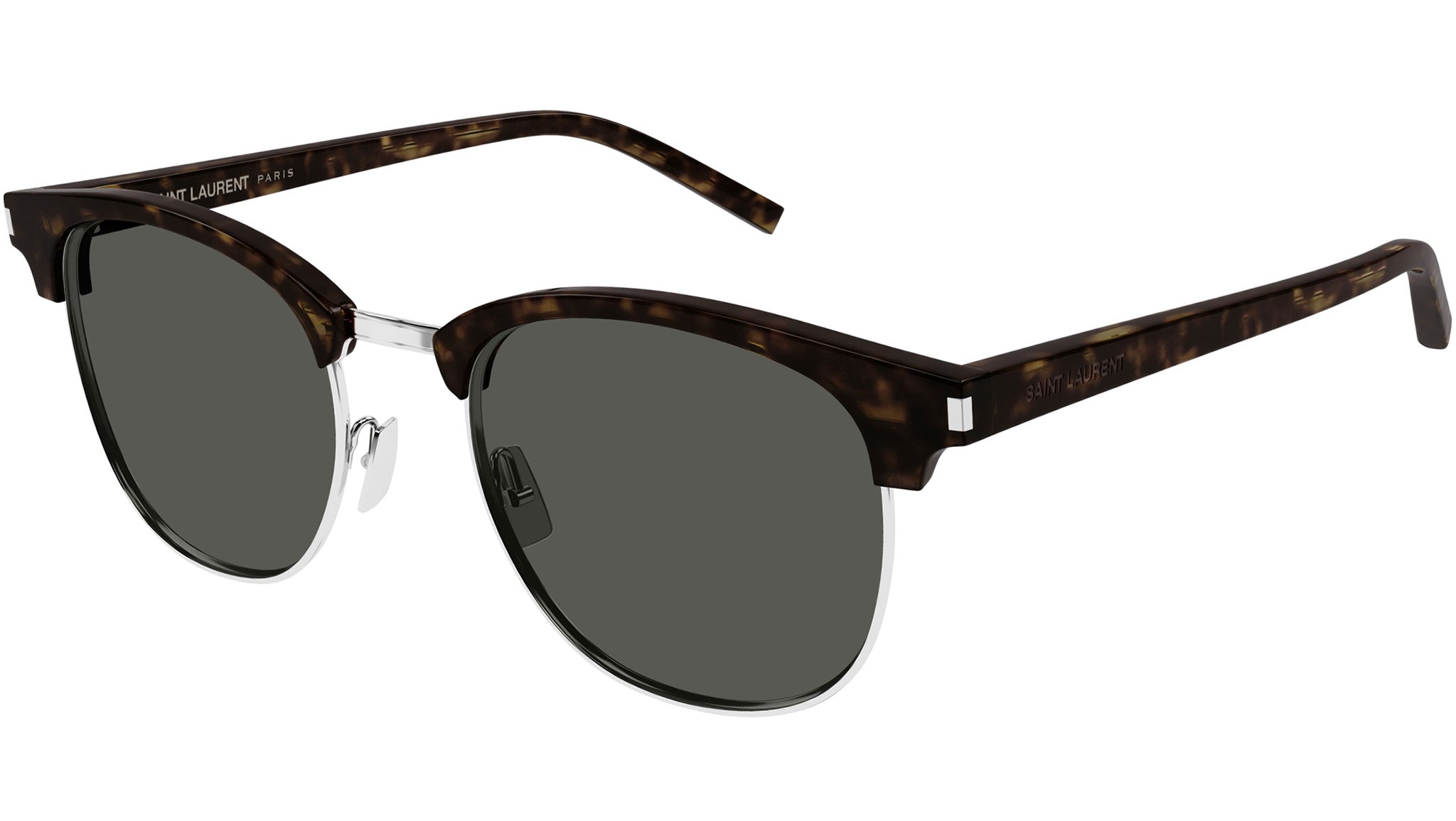 Occhiali da sole SAINT LAURENT SL108 Shiny dark havana shiny silver metal rims