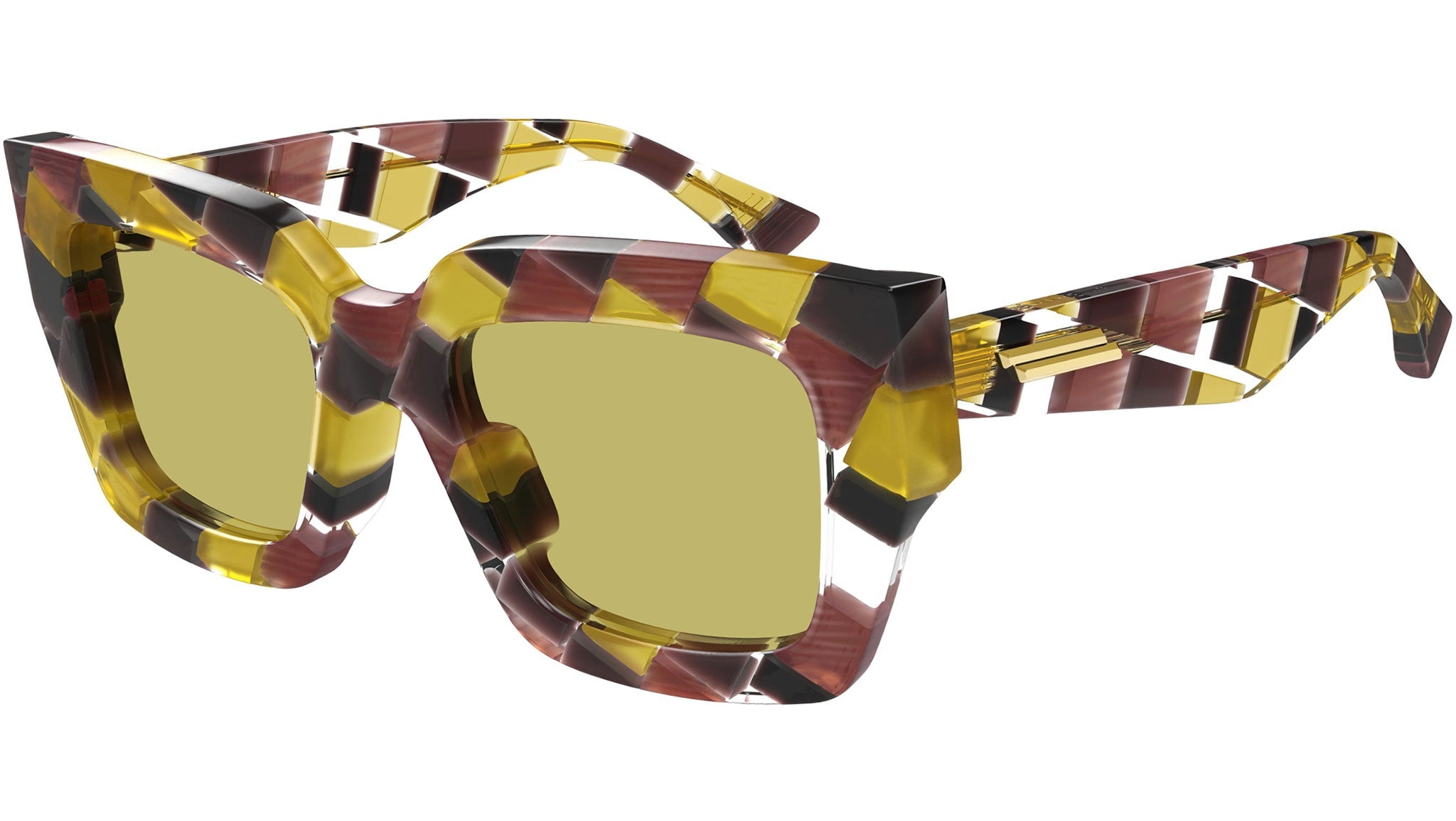 Occhiali da sole BOTTEGA VENETA BV1212S Shiny burgundy and ocher damier