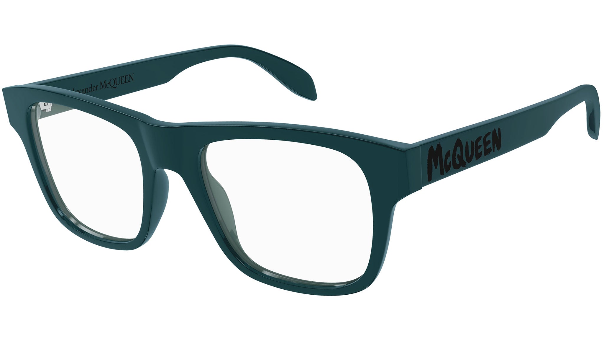 Occhiali da vista ALEXANDER MCQUEEN AM0389O Shiny solid dark green