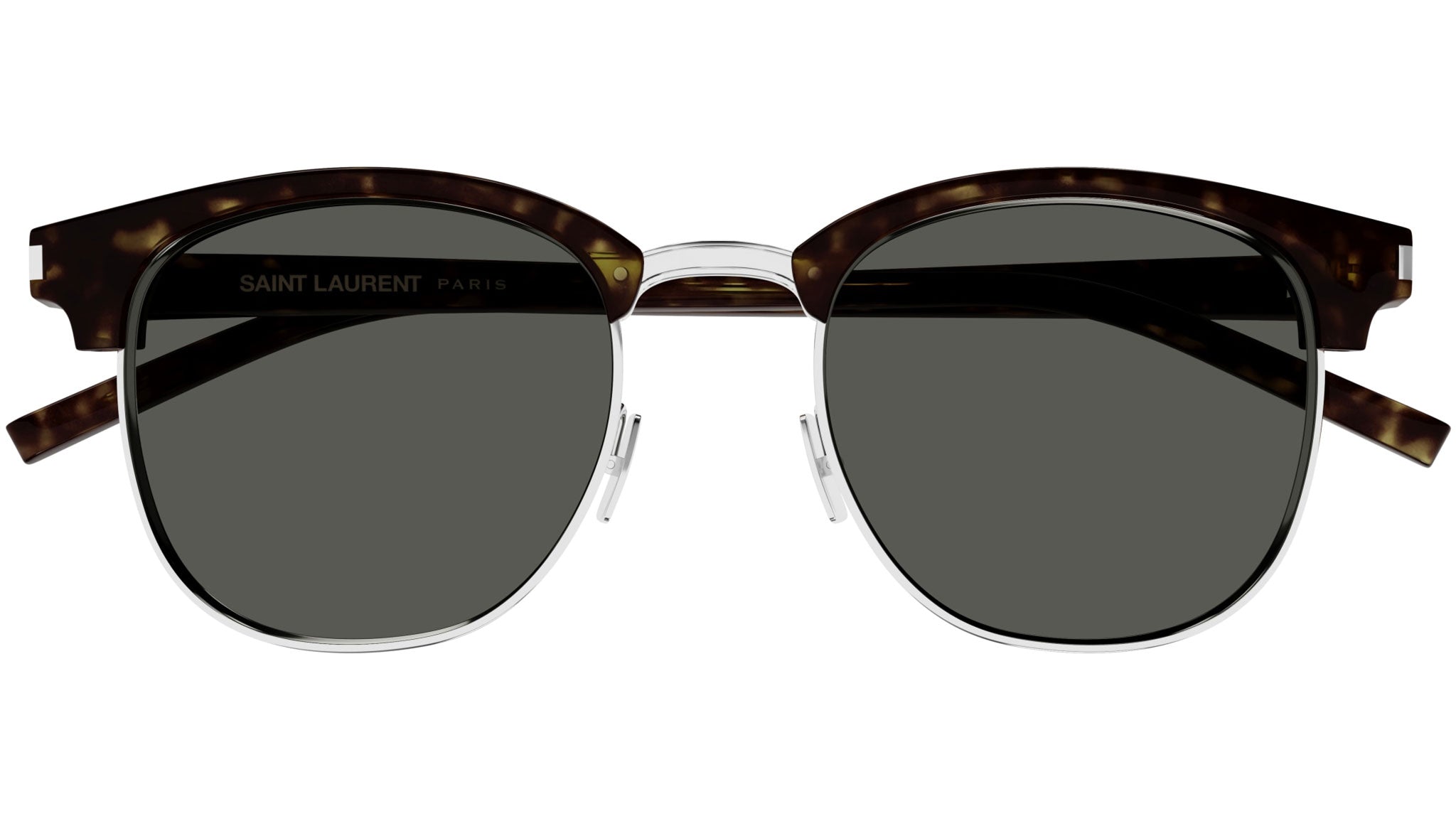 Occhiali da sole SAINT LAURENT SL108 Shiny dark havana shiny silver metal rims