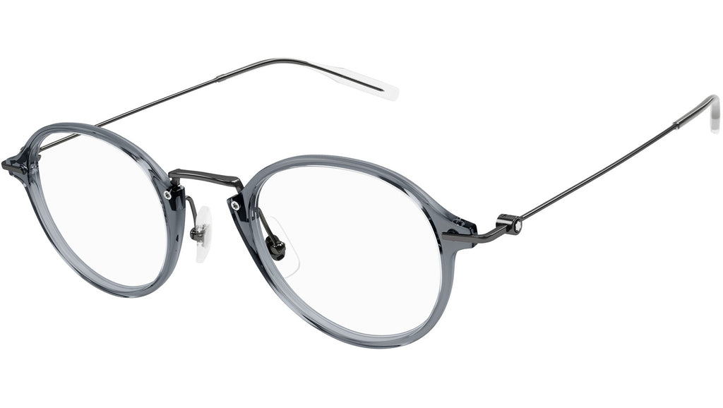 Occhiali da vista MONTBLANC MB0297O Shiny transparent grey shiny dark ruthenium metal
